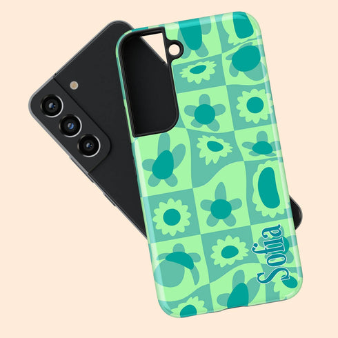 Personalized Retro Warp Floral Groovy Galaxy Case